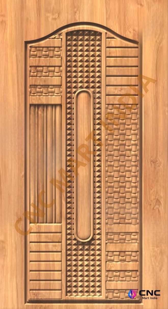 GSK EMBOSSING - EMD-79 Modern Geometric Texture Carved Wooden Door 3D Model
